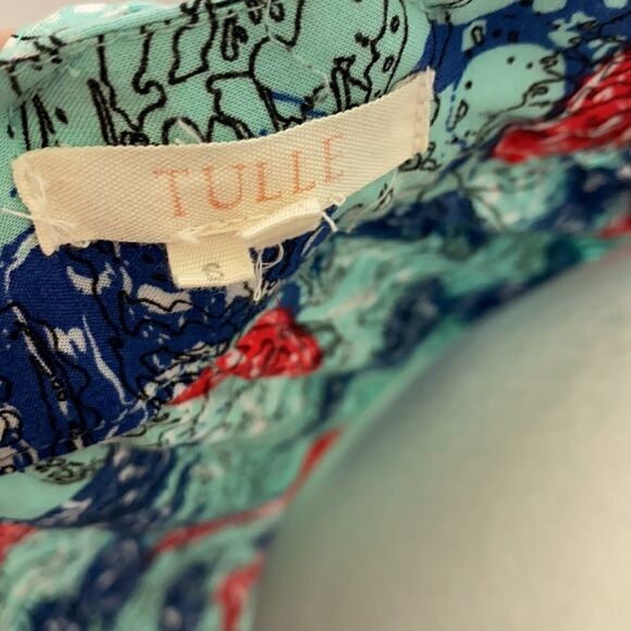 ANTHROPOLOGIE Tulle Butterfly Print Button Up Front  Mini Skirt - Picture 4 of 4